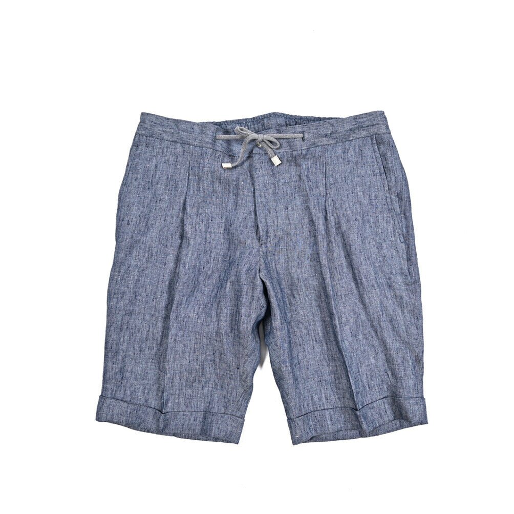 26SS BARBA リネン100% ドローコード付きワンタックショーツ / BERMUDA CAPRI｜435497｜GUARDAROBA MILANO OFFICIAL STORE