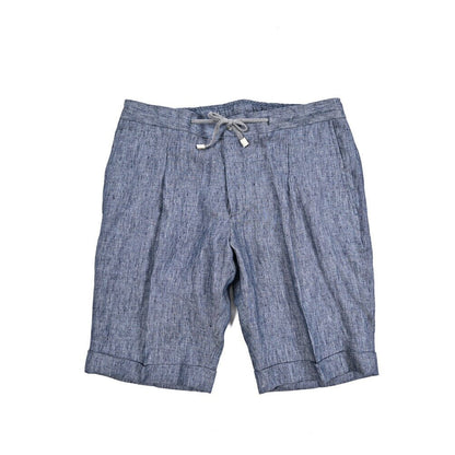 26SS BARBA リネン100% ドローコード付きワンタックショーツ / BERMUDA CAPRI｜435497｜GUARDAROBA MILANO OFFICIAL STORE