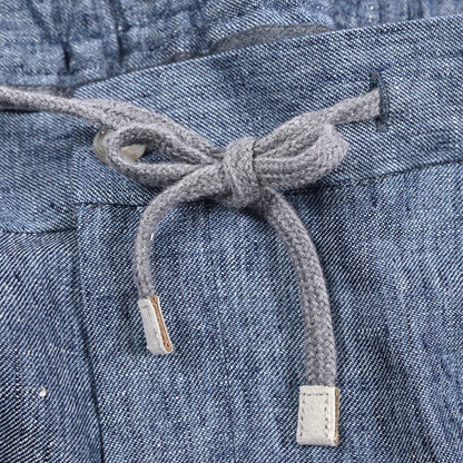 26SS BARBA リネン100% ドローコード付きワンタックショーツ / BERMUDA CAPRI｜435497｜GUARDAROBA MILANO OFFICIAL STORE