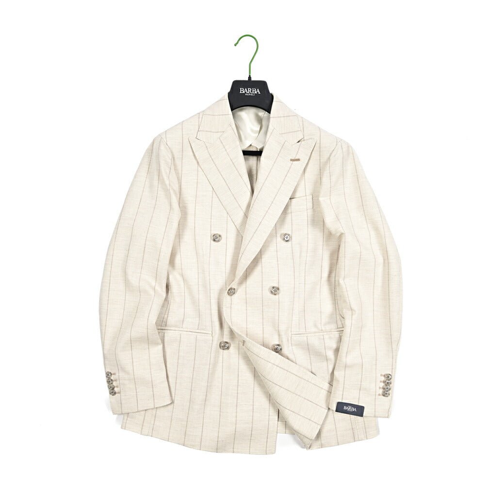 26SS BARBA ウール混コットン 6Bダブルブレストテーラードスーツ / MEN'S SUIT SDP｜435498-48｜GUARDAROBA MILANO OFFICIAL STORE