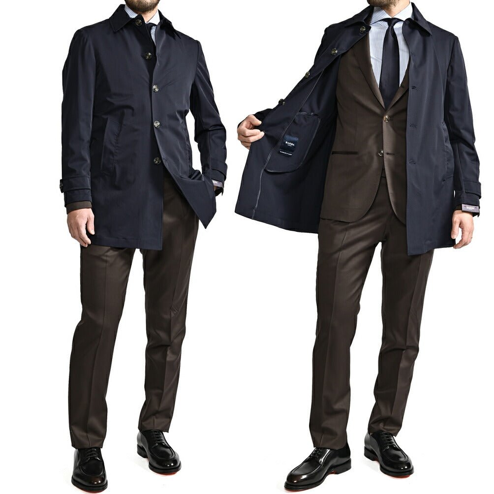 SALE｜BARBA バルバ / ストレッチナイロン ステンカラーコート