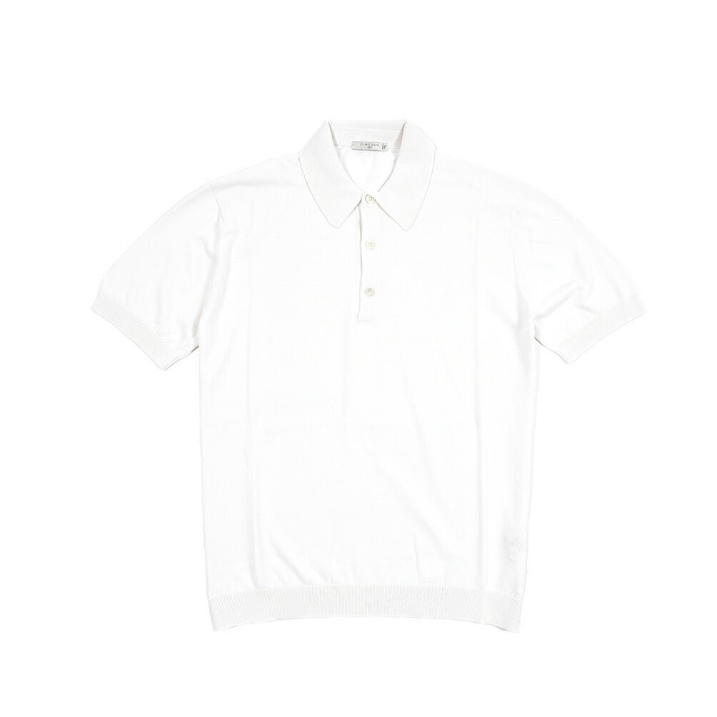 26SS CIRCOLO 1901 コットン100% 半袖ニットポロシャツ ホワイト(bianco) XS | GUARDAROBA MILANO OFFICIAL STORE
