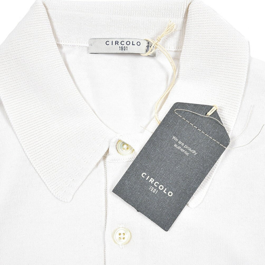 26SS CIRCOLO 1901 コットン100% 半袖ニットポロシャツ ホワイト(bianco) XS | GUARDAROBA MILANO OFFICIAL STORE