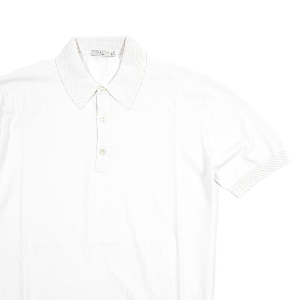 26SS CIRCOLO 1901 コットン100% 半袖ニットポロシャツ ホワイト(bianco) XS | GUARDAROBA MILANO OFFICIAL STORE