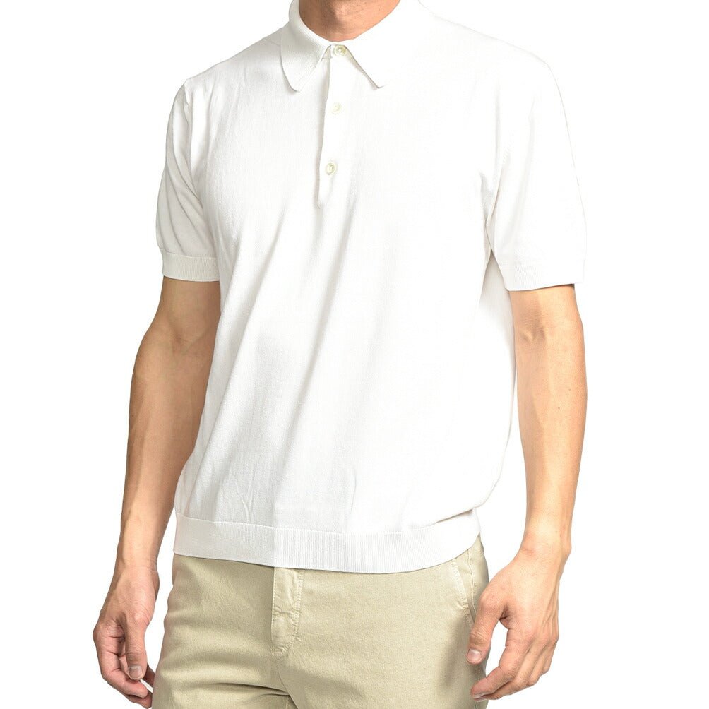26SS CIRCOLO 1901 コットン100% 半袖ニットポロシャツ ホワイト(bianco) XS | GUARDAROBA MILANO OFFICIAL STORE