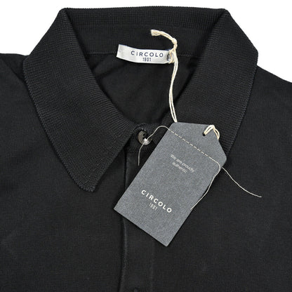 26SS CIRCOLO 1901 コットン100% 半袖ニットポロシャツ ブラック(nero) XS | GUARDAROBA MILANO OFFICIAL STORE
