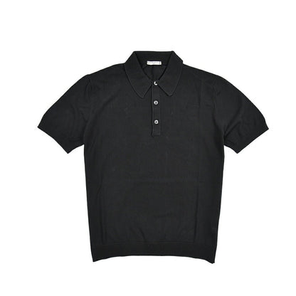 26SS CIRCOLO 1901 コットン100% 半袖ニットポロシャツ ブラック(nero) XS | GUARDAROBA MILANO OFFICIAL STORE