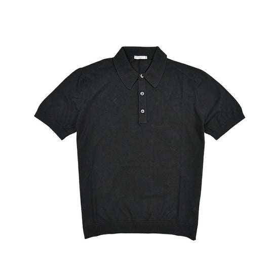 26SS CIRCOLO 1901 コットン100% 半袖ニットポロシャツ ブラック(nero) XS | GUARDAROBA MILANO OFFICIAL STORE