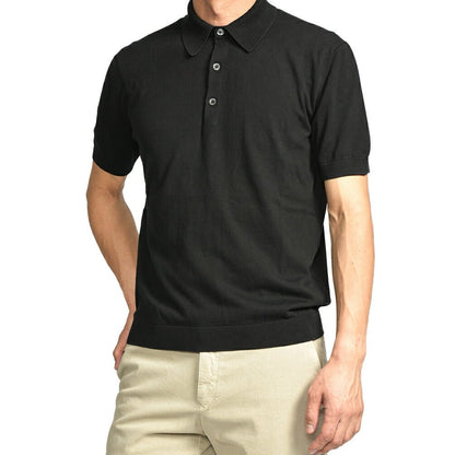 26SS CIRCOLO 1901 コットン100% 半袖ニットポロシャツ ブラック(nero) XS | GUARDAROBA MILANO OFFICIAL STORE