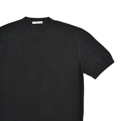 26SS CIRCOLO 1901 コットン100% 半袖ニットTシャツ ブラック XS | GUARDAROBA MILANO OFFICIAL STORE