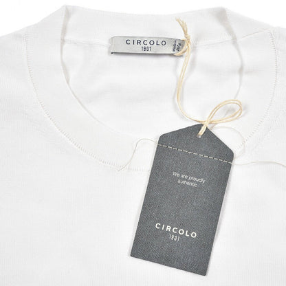 26SS CIRCOLO 1901 コットン100% 半袖ニットTシャツ ホワイト XS | GUARDAROBA MILANO OFFICIAL STORE