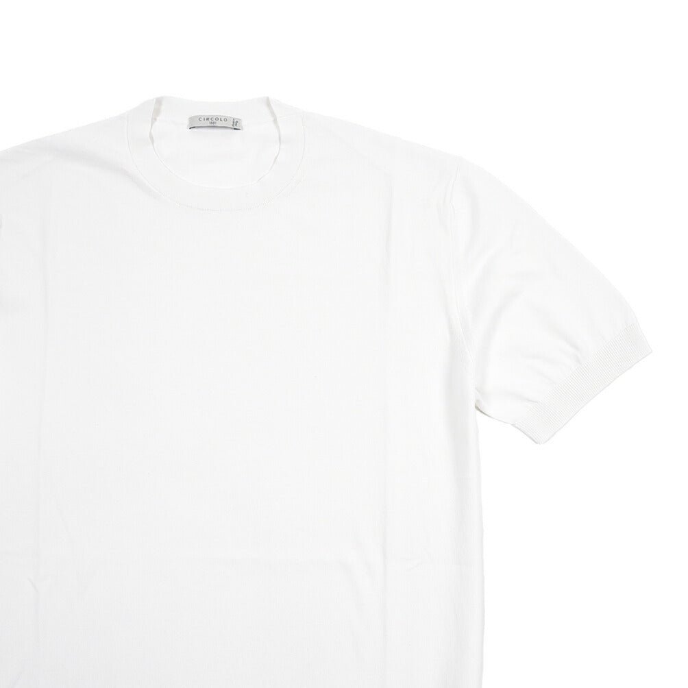 26SS CIRCOLO 1901 コットン100% 半袖ニットTシャツ ホワイト XS | GUARDAROBA MILANO OFFICIAL STORE