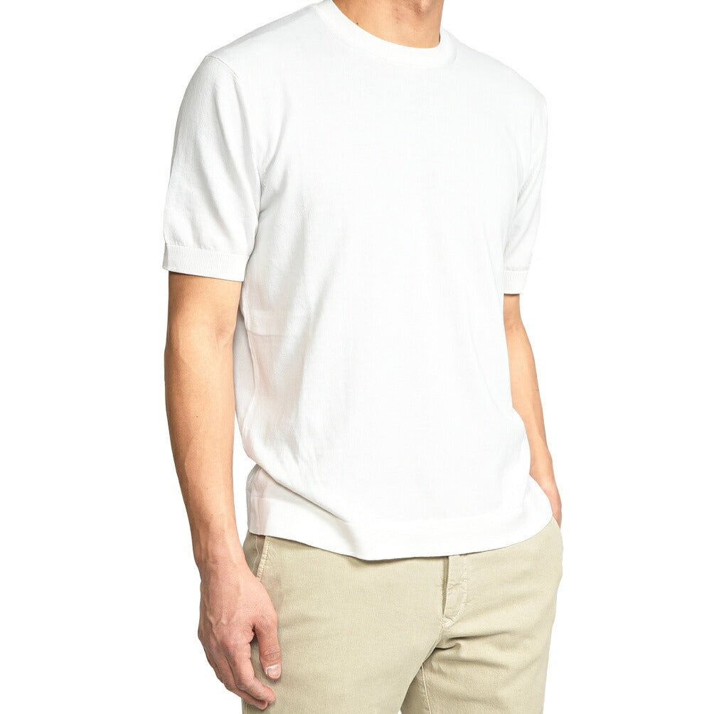 26SS CIRCOLO 1901 コットン100% 半袖ニットTシャツ ホワイト XS | GUARDAROBA MILANO OFFICIAL STORE