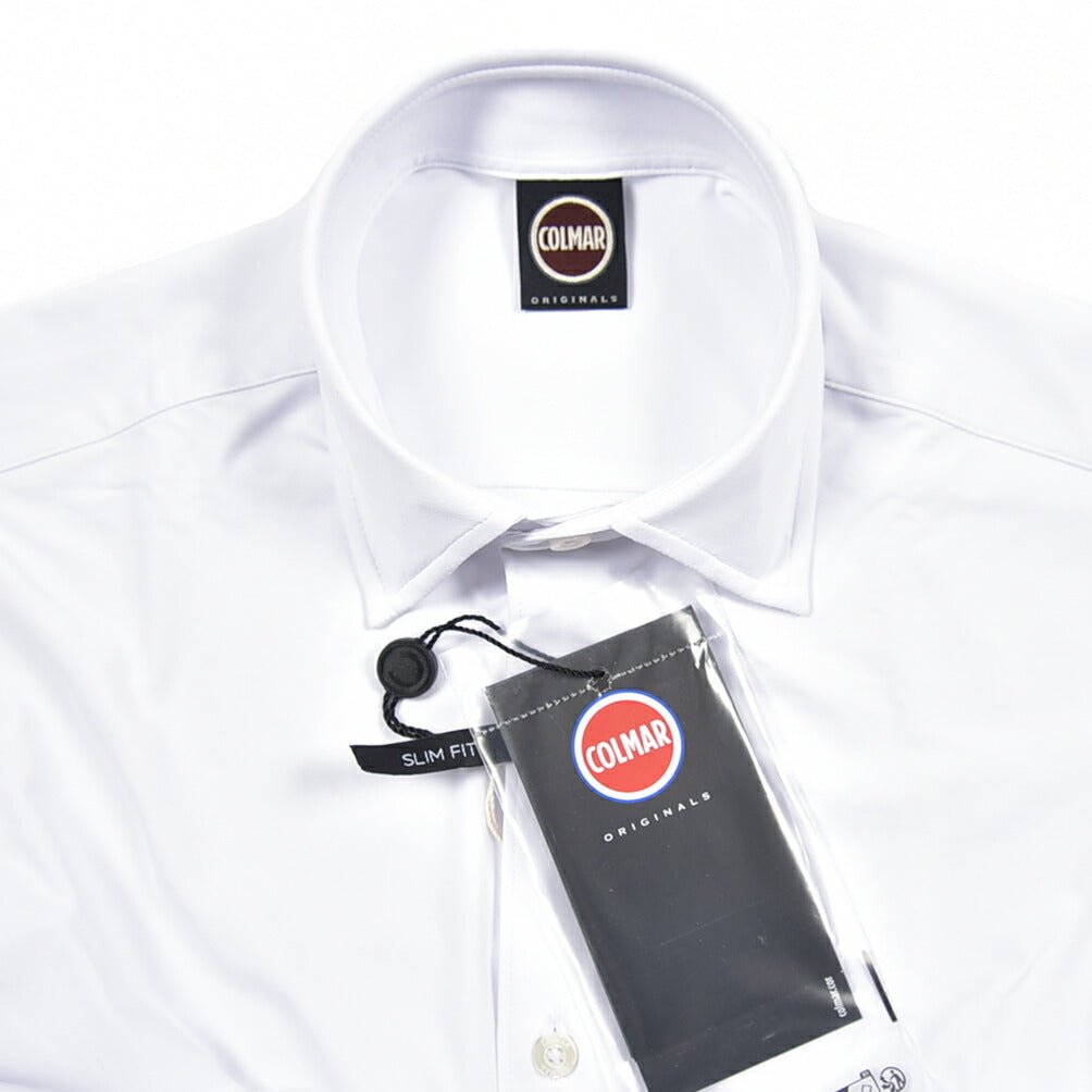26SS COLMAR ストレッチナイロン レギュラーカラーシャツ / COLMAR ORIGINALS ホワイト 46 | GUARDAROBA MILANO OFFICIAL STORE