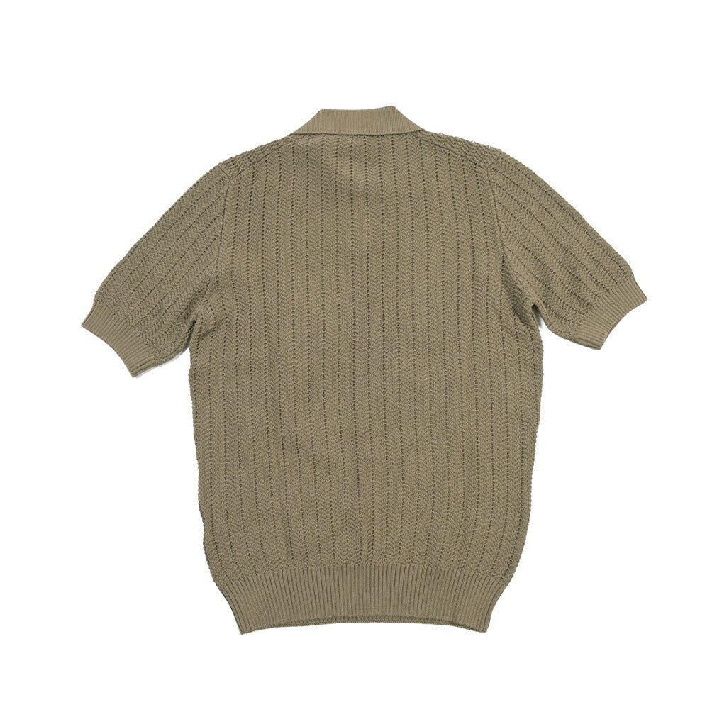 26SS GRAN SASSO コットン100% スキッパーカラーニットポロシャツ グリーン 48 | GUARDAROBA MILANO OFFICIAL STORE