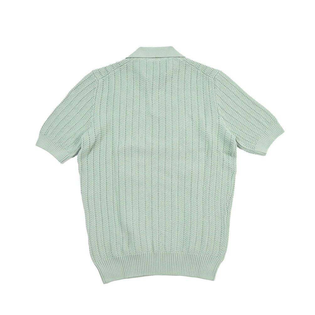 26SS GRAN SASSO コットン100% スキッパーカラーニットポロシャツ ライトグリーン 48 | GUARDAROBA MILANO OFFICIAL STORE