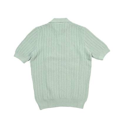26SS GRAN SASSO コットン100% スキッパーカラーニットポロシャツ ライトグリーン 48 | GUARDAROBA MILANO OFFICIAL STORE