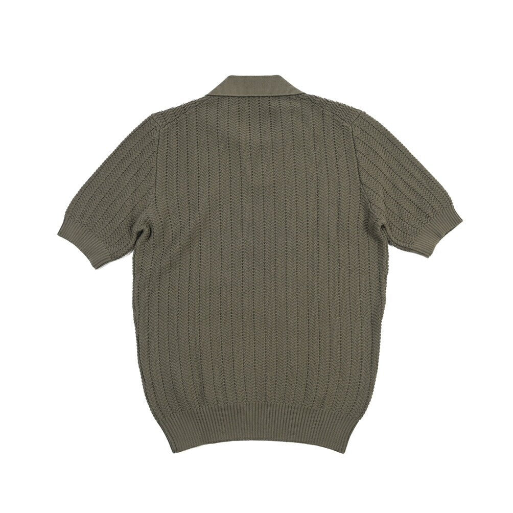SALE｜GRAN SASSO コットン100% スキッパーカラーニットポロシャツ