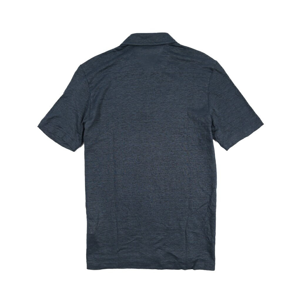 26SS GRAN SASSO リネン100% 半袖ニットスキッパーポロシャツ ダークネイビー 46 | GUARDAROBA MILANO OFFICIAL STORE