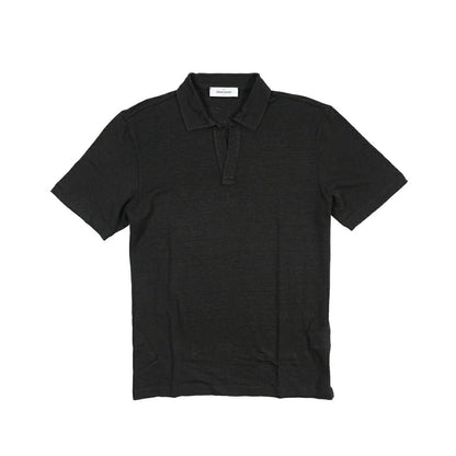 26SS GRAN SASSO リネン100% 半袖ニットスキッパーポロシャツ ブラック 46 | GUARDAROBA MILANO OFFICIAL STORE