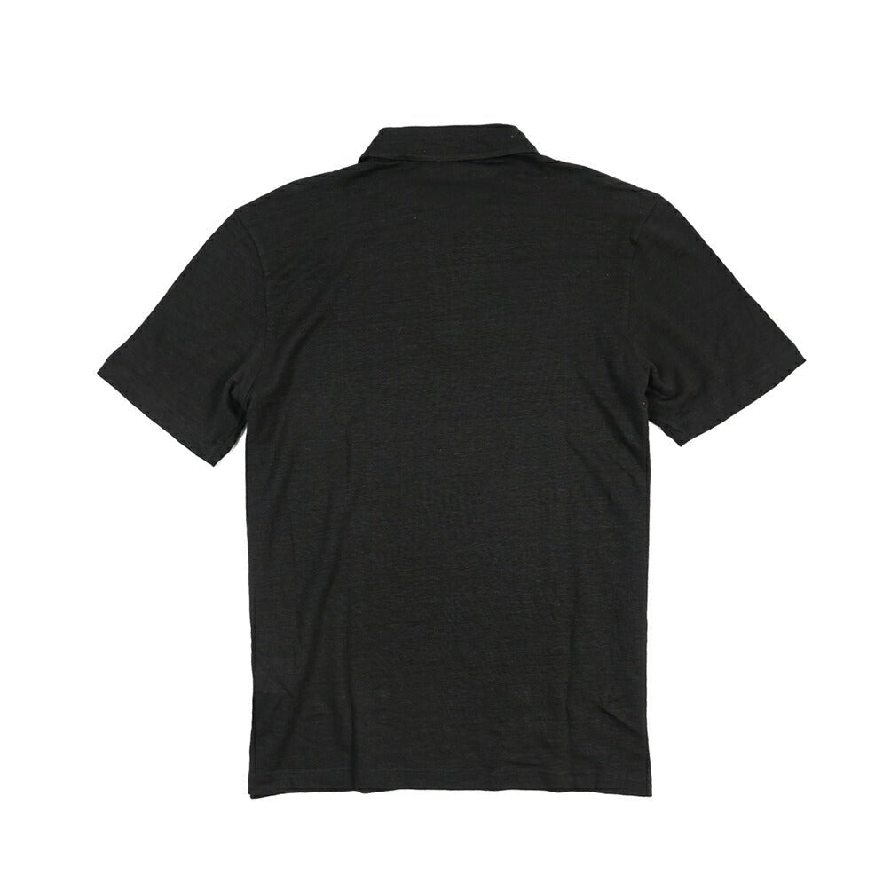 26SS GRAN SASSO リネン100% 半袖ニットスキッパーポロシャツ ブラック 46 | GUARDAROBA MILANO OFFICIAL STORE