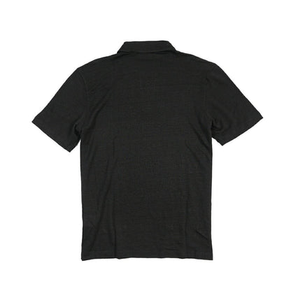 26SS GRAN SASSO リネン100% 半袖ニットスキッパーポロシャツ ブラック 46 | GUARDAROBA MILANO OFFICIAL STORE
