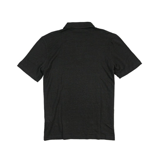 26SS GRAN SASSO リネン100% 半袖ニットスキッパーポロシャツ ブラック 46 | GUARDAROBA MILANO OFFICIAL STORE