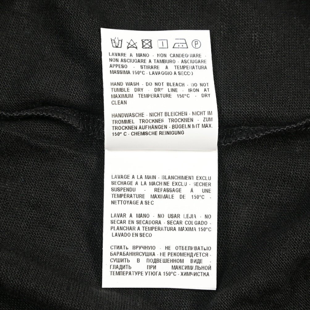 26SS GRAN SASSO リネン100% 半袖ニットスキッパーポロシャツ ブラック 46 | GUARDAROBA MILANO OFFICIAL STORE