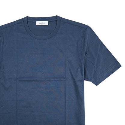 26SS GRAN SASSO マーセライズコットン100% クルーネック半袖Tシャツ / FILO SCOZIA ネイビー 46 | GUARDAROBA MILANO OFFICIAL STORE