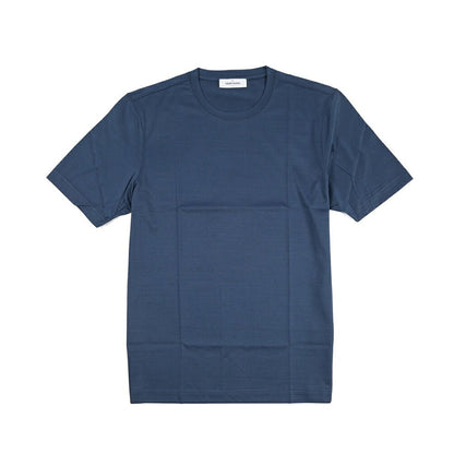 26SS GRAN SASSO マーセライズコットン100% クルーネック半袖Tシャツ / FILO SCOZIA ネイビー 46 | GUARDAROBA MILANO OFFICIAL STORE