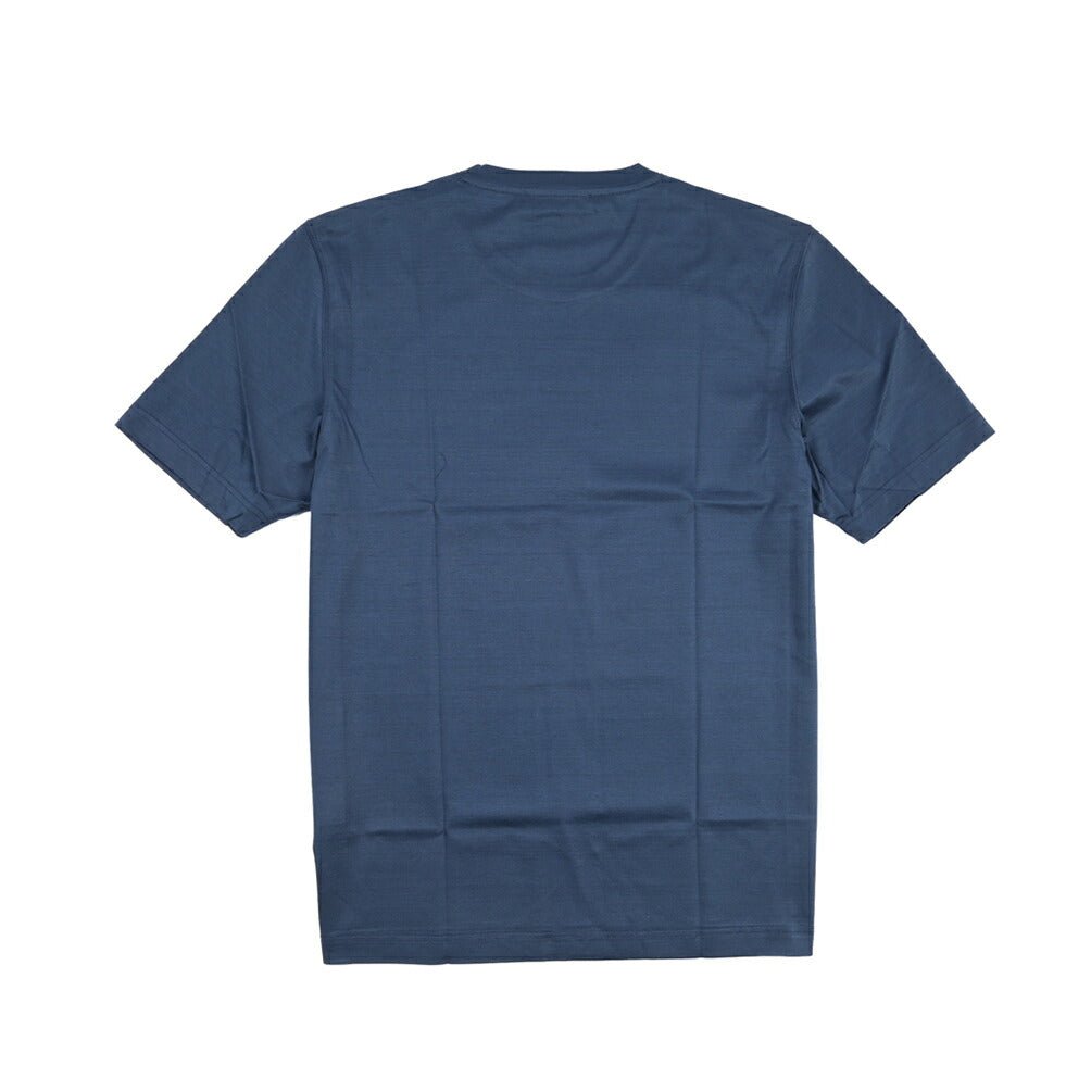 26SS GRAN SASSO マーセライズコットン100% クルーネック半袖Tシャツ / FILO SCOZIA ネイビー 46 | GUARDAROBA MILANO OFFICIAL STORE