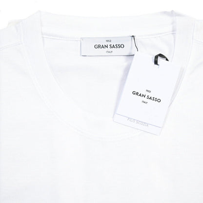 26SS GRAN SASSO マーセライズコットン100% クルーネック半袖Tシャツ / FILO SCOZIA ホワイト 46 | GUARDAROBA MILANO OFFICIAL STORE