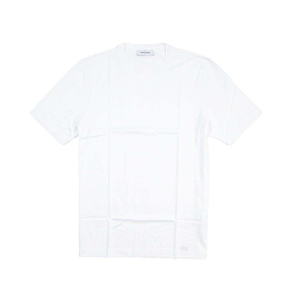 26SS GRAN SASSO マーセライズコットン100% クルーネック半袖Tシャツ / FILO SCOZIA ホワイト 46 | GUARDAROBA MILANO OFFICIAL STORE