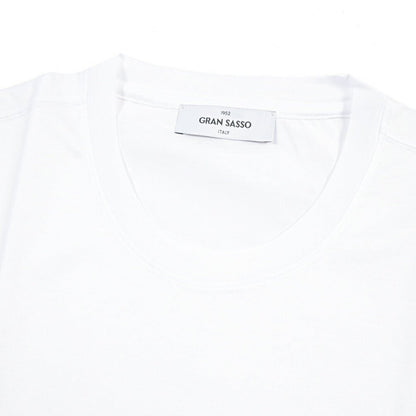 26SS GRAN SASSO マーセライズコットン100% クルーネック半袖Tシャツ / FILO SCOZIA ホワイト 46 | GUARDAROBA MILANO OFFICIAL STORE