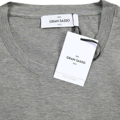 26SS GRAN SASSO マーセライズコットン100% クルーネック半袖Tシャツ / FILO SCOZIA グレー 46 | GUARDAROBA MILANO OFFICIAL STORE
