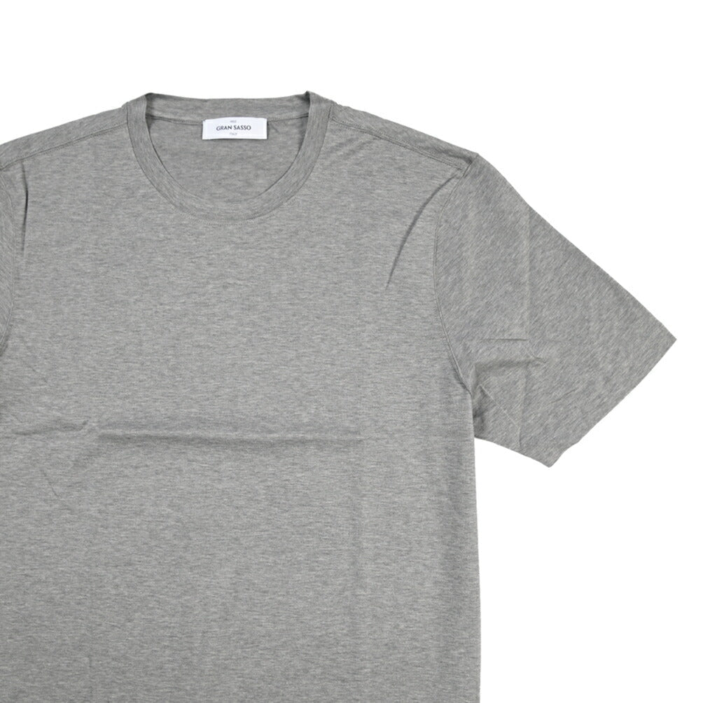 26SS GRAN SASSO マーセライズコットン100% クルーネック半袖Tシャツ / FILO SCOZIA グレー 46 | GUARDAROBA MILANO OFFICIAL STORE