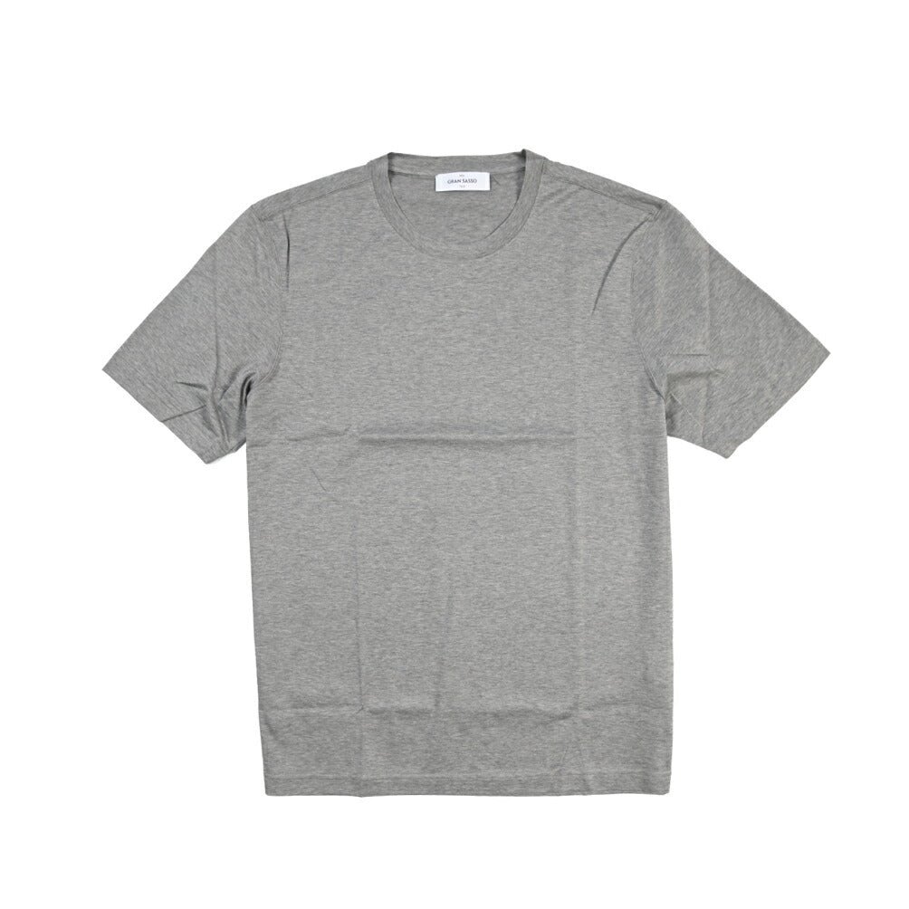 26SS GRAN SASSO マーセライズコットン100% クルーネック半袖Tシャツ / FILO SCOZIA グレー 46 | GUARDAROBA MILANO OFFICIAL STORE