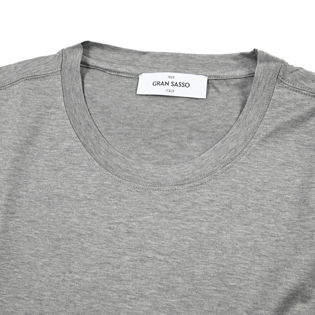 26SS GRAN SASSO マーセライズコットン100% クルーネック半袖Tシャツ / FILO SCOZIA グレー 46 | GUARDAROBA MILANO OFFICIAL STORE