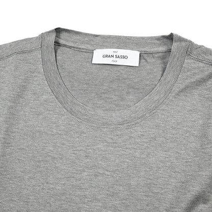 26SS GRAN SASSO マーセライズコットン100% クルーネック半袖Tシャツ / FILO SCOZIA グレー 46 | GUARDAROBA MILANO OFFICIAL STORE