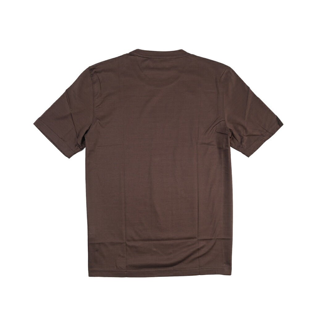 26SS GRAN SASSO マーセライズコットン100% クルーネック半袖Tシャツ / FILO SCOZIA ブラウン 48 | GUARDAROBA MILANO OFFICIAL STORE