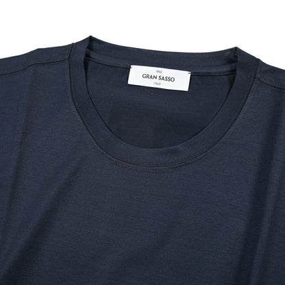 26SS GRAN SASSO マーセライズコットン100% クルーネック半袖Tシャツ / FILO SCOZIA ダークネイビー 46 | GUARDAROBA MILANO OFFICIAL STORE