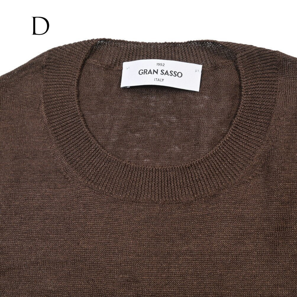26SS GRAN SASSO リネン100% サマーニットTシャツ A.グレー 48 | GUARDAROBA MILANO OFFICIAL STORE