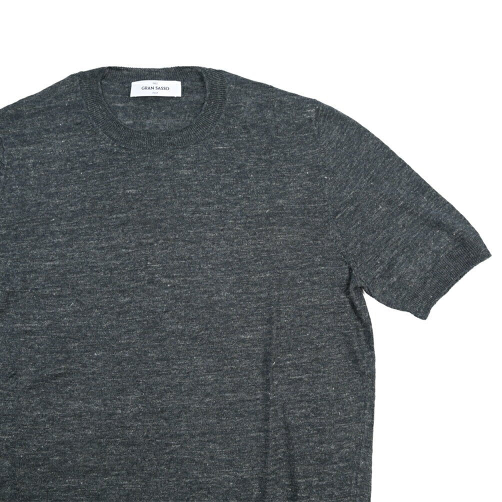 26SS GRAN SASSO リネン100% サマーニットTシャツ A.グレー 48 | GUARDAROBA MILANO OFFICIAL STORE