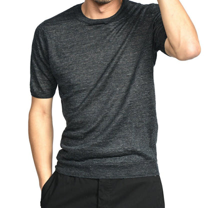26SS GRAN SASSO リネン100% サマーニットTシャツ A.グレー 48 | GUARDAROBA MILANO OFFICIAL STORE