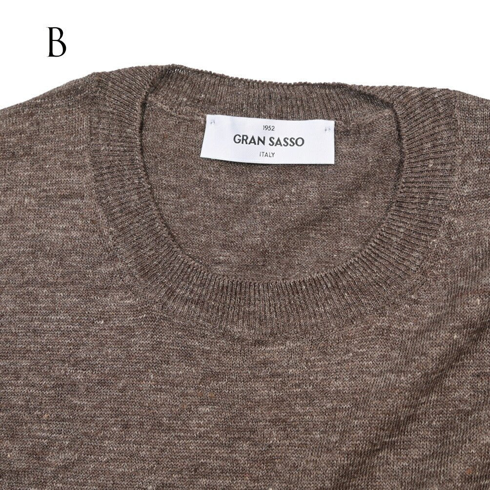 26SS GRAN SASSO リネン100% サマーニットTシャツ A.グレー 48 | GUARDAROBA MILANO OFFICIAL STORE