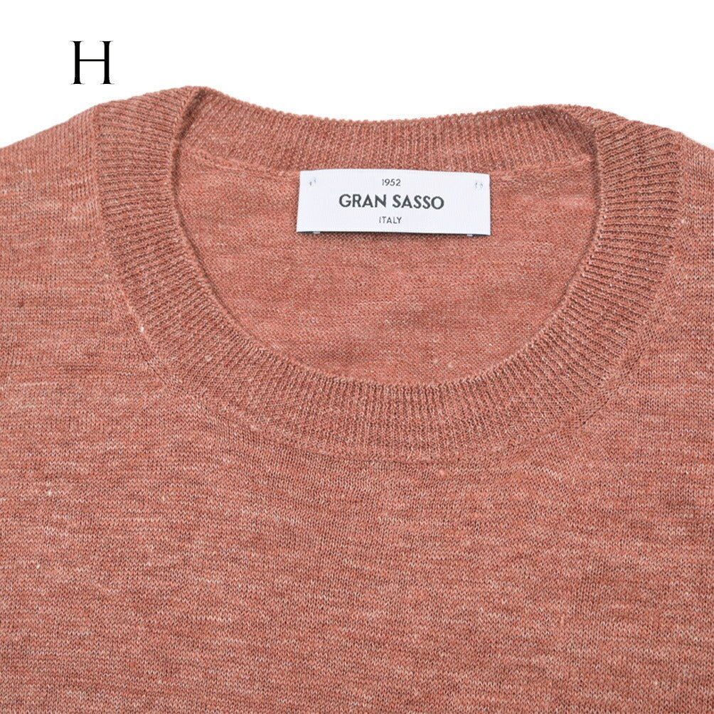 26SS GRAN SASSO リネン100% サマーニットTシャツ A.グレー 48 | GUARDAROBA MILANO OFFICIAL STORE