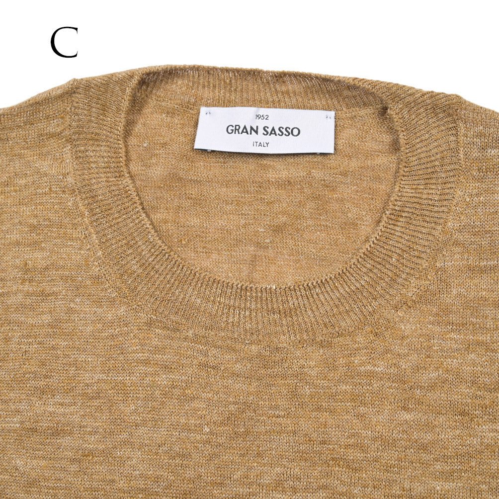 26SS GRAN SASSO リネン100% サマーニットTシャツ A.グレー 48 | GUARDAROBA MILANO OFFICIAL STORE