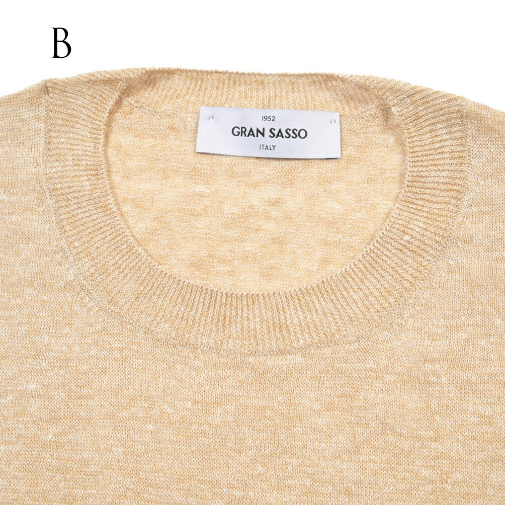 26SS GRAN SASSO リネン100% サマーニットTシャツ A.グレー 48 | GUARDAROBA MILANO OFFICIAL STORE