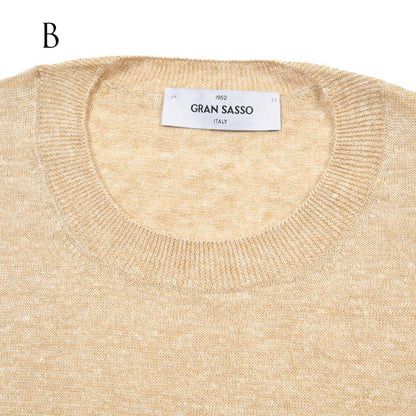 26SS GRAN SASSO リネン100% サマーニットTシャツ A.グレー 48 | GUARDAROBA MILANO OFFICIAL STORE