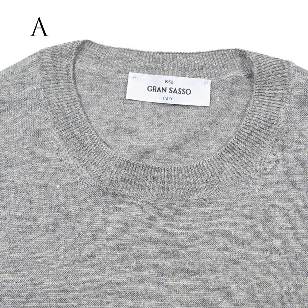 26SS GRAN SASSO リネン100% サマーニットTシャツ A.グレー 48 | GUARDAROBA MILANO OFFICIAL STORE